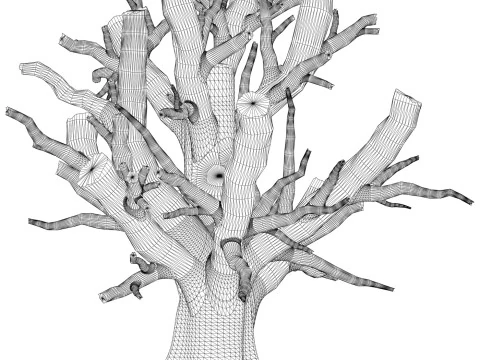 Game Ready Dead Tree 04 3D Model