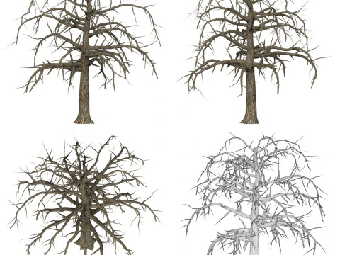Collezione di alberi morti pronta per il gioco Modello 3D