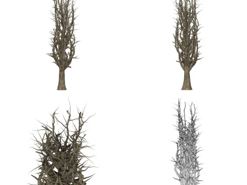 Collezione di alberi morti pronta per il gioco Modello 3D