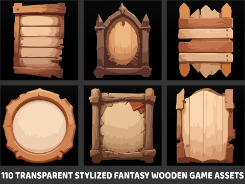 110 Wooden Planks and Boards 2D Game Assets CG Texturen