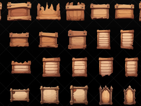 110 Wooden Planks and Boards 2D Game Assets CG テクスチャ