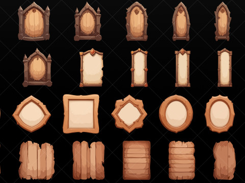 110 Wooden Planks and Boards 2D Game Assets CG テクスチャ