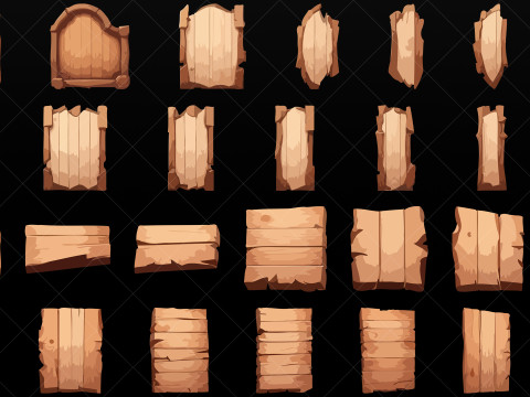 110 Wooden Planks and Boards 2D Game Assets CG テクスチャ