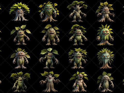 112 Fantasy Tree Monster Characters CG Textures