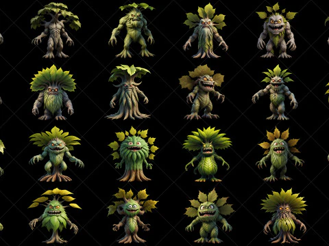 112 Fantasy Tree Monster Characters CG Textures