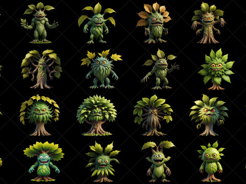 112 Fantasy Tree Monster Characters CG Textures
