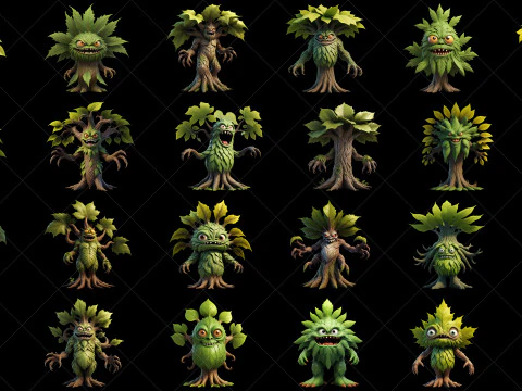 112 Fantasy Tree Monster Characters CG Textures