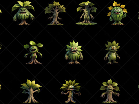 112 Fantasy Tree Monster Characters CG Textures