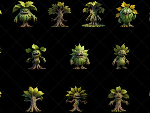 112 Fantasy Tree Monster Characters CG Textures