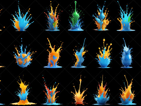 42 Liquid Splashes Collection CG Textures