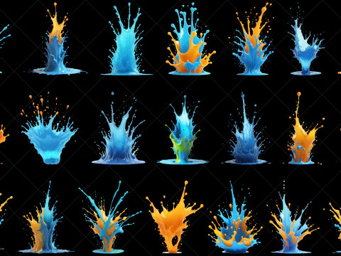 42 Liquid Splashes Collection CG Textures