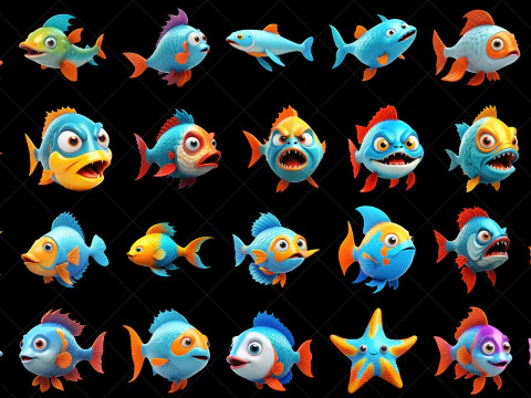 110 Fantasy Fish Characters CG Textures
