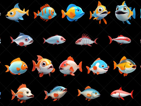 110 Fantasy Fish Characters CG Textures
