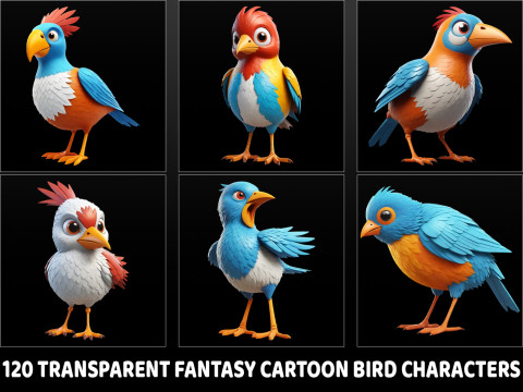 120 Fantasy Cartoon Bird Characters CG テクスチャ