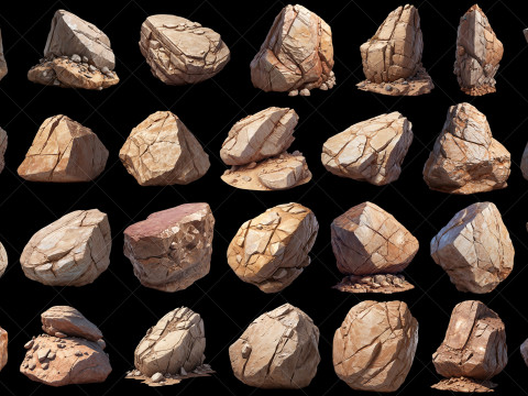 112 Transparent Mountain Rocks Game Assets CG Dokuları