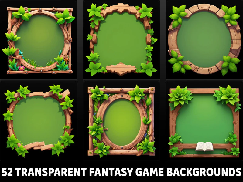 52 Transparent Fantasy Game Backgrounds CG Textures .c4d .max .obj .3ds .fbx .stl .blend