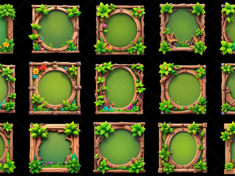 52 Transparent Fantasy Game Backgrounds CG Textures