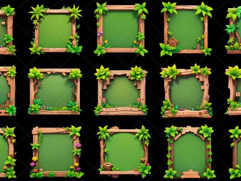 52 Transparent Fantasy Game Backgrounds CG Textures