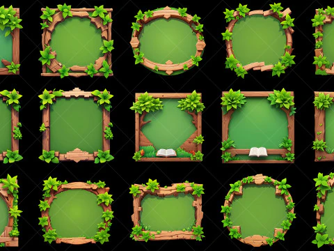 52 Transparent Fantasy Game Backgrounds CG Textures
