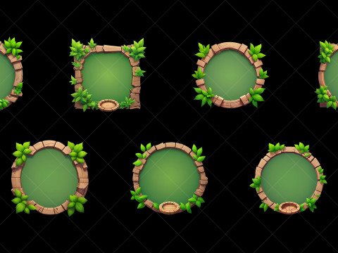52 Transparent Fantasy Game Backgrounds CG Textures