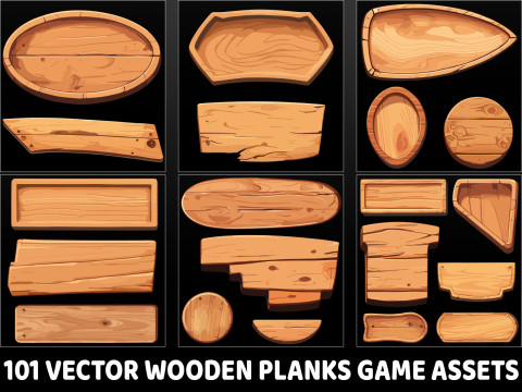 101 Vector Wooden Planks Game Assets CG Texturen
