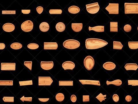 101 Vector Wooden Planks Game Assets CG 纹理