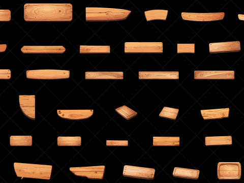 101 Vector Wooden Planks Game Assets CG 纹理