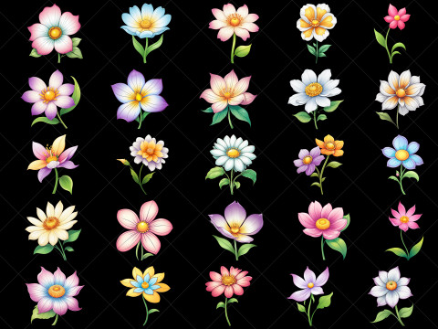 142 Transparent Flowers Game Asset CG Текстури