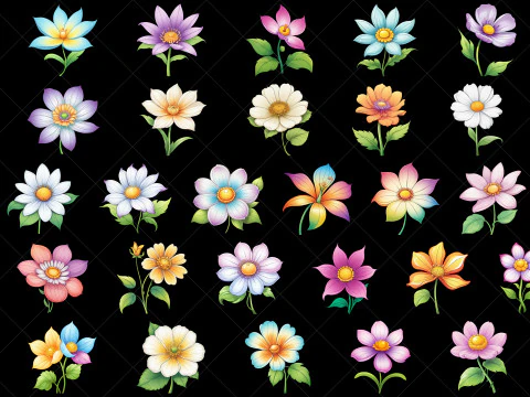 142 Transparent Flowers Game Asset CG Textures