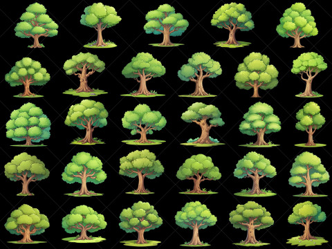 116 Transparent Fantasy Tree Game Asset CG 텍스쳐