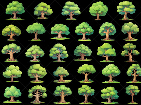 116 Transparent Fantasy Tree Game Asset CG 텍스쳐