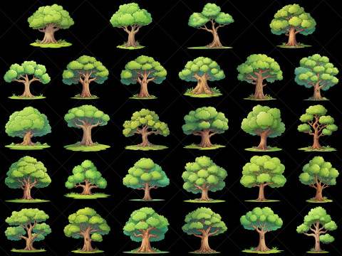 116 Transparent Fantasy Tree Game Asset CG 텍스쳐