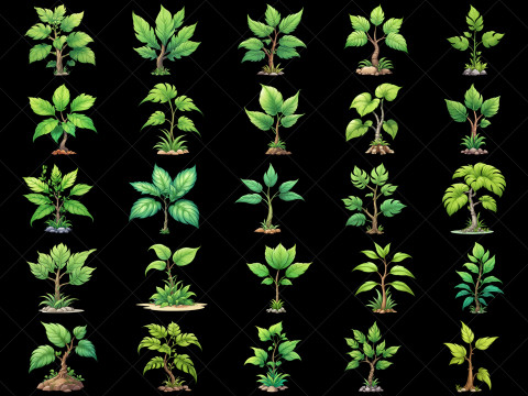 137 Transparent Fantasy Plants Game Asset CG Textures