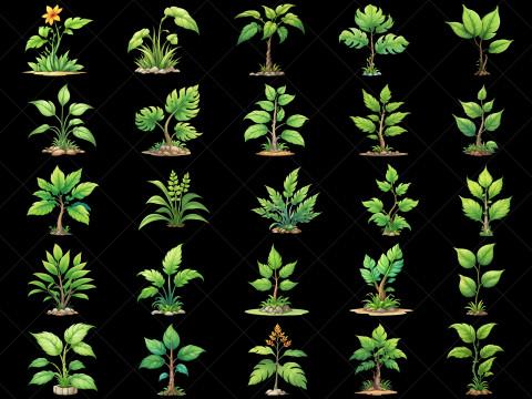 137 Transparent Fantasy Plants Game Asset CG Textures