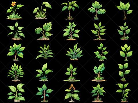 137 Risorse di gioco trasparenti Fantasy Plants CG Textures