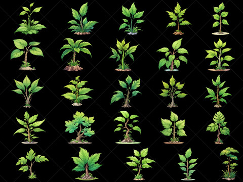 137 Transparent Fantasy Plants Game Asset CG Textures