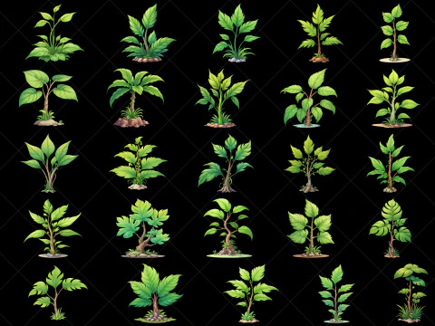 137 Risorse di gioco trasparenti Fantasy Plants CG Textures