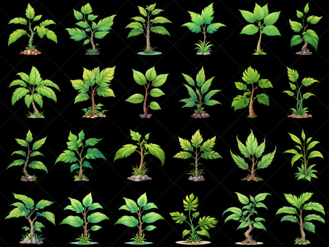 137 Transparent Fantasy Plants Game Asset CG Textures