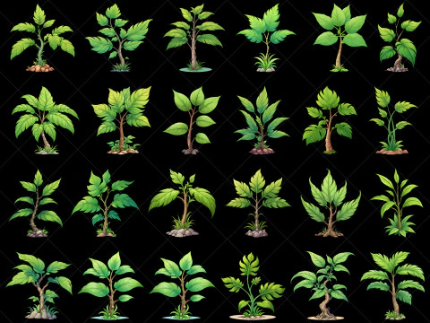 137 Risorse di gioco trasparenti Fantasy Plants CG Textures