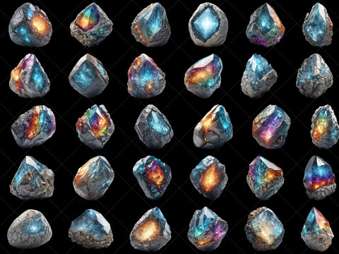 160 Fantasy Magical Stone Rock Game Asset CG Textures