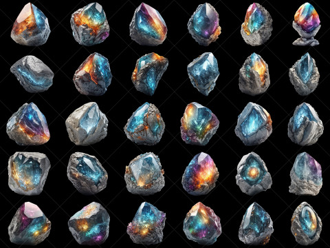 160 Fantasy Magical Stone Rock Game Asset CG Textures
