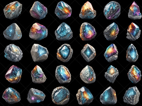 160 Fantasy Magical Stone Rock Game Asset CG Textures