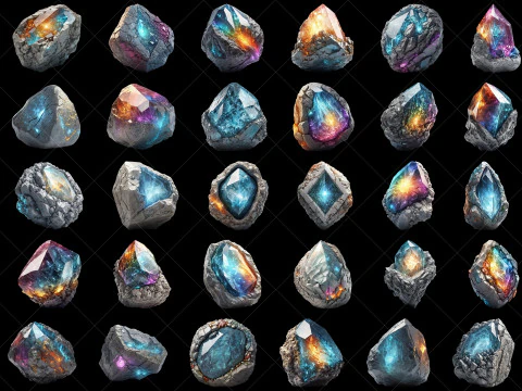 160 Fantasy Magical Stone Rock Game Asset CG Textures