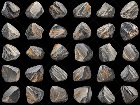 114 Transparent Mountain Stone Rocks Game Assets CG Textures