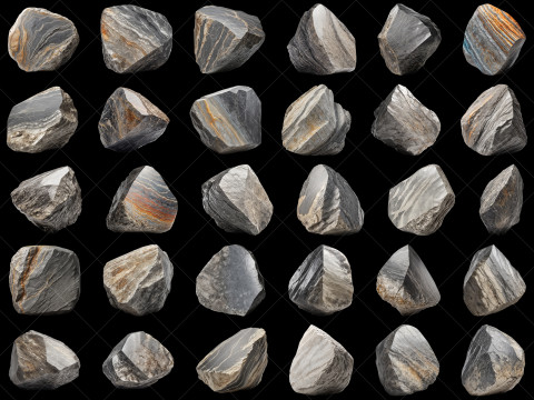 114 Transparent Mountain Stone Rocks Game Assets CG Textures