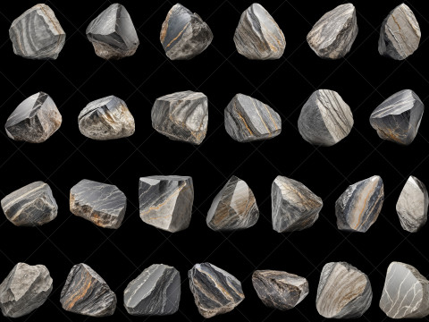 114 Transparent Mountain Stone Rocks Game Assets CG Textures