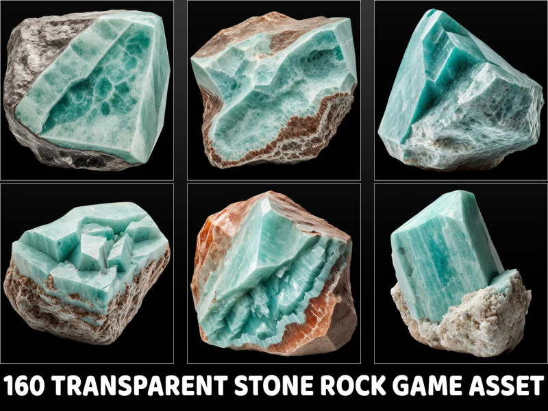 160 Fantasy Stone Rocks Game Asset CG Textures .c4d .max .obj .3ds .fbx .stl .blend 