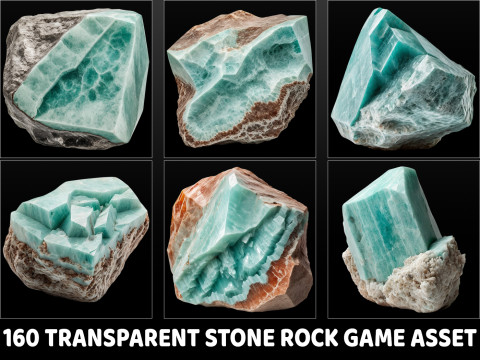 160 Fantasy Stone Rocks Game Asset Texturas CG