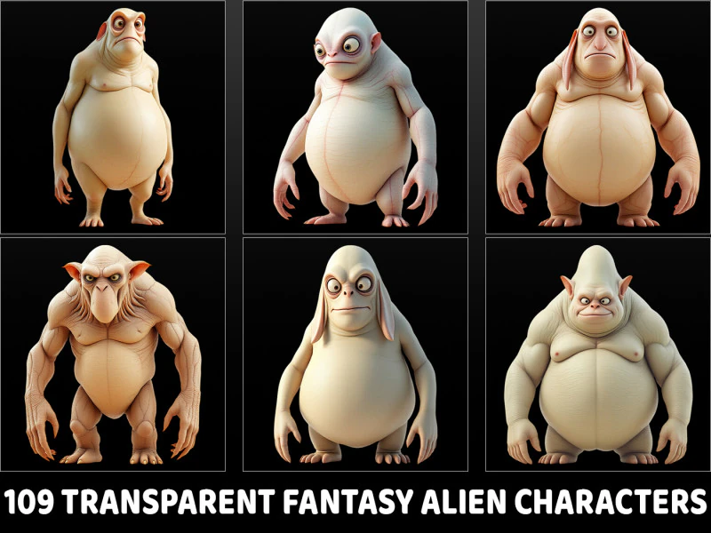 110 personaggi fantasy alieni CG Textures .c4d .max .obj .3ds .fbx .stl .blend 