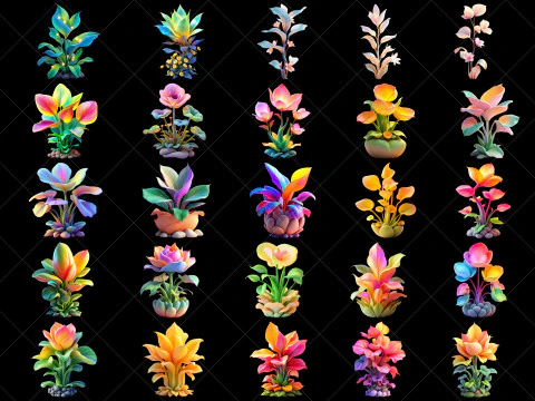 118 透明なファンタジー魔法のエイリアン植物 CG テクスチャ